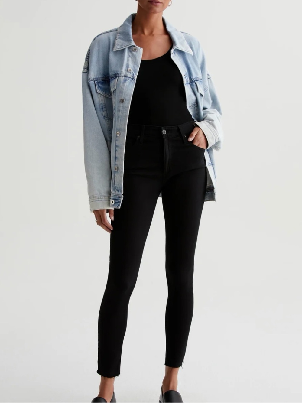 AG Adriano Goldschmied Black Skinny High-Rise Jeans
